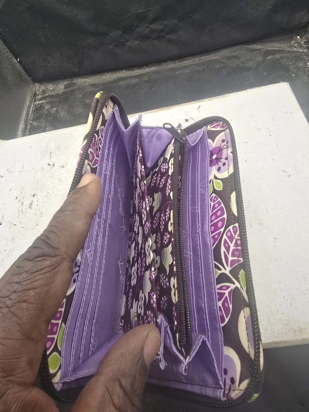 Vera Bradley Purple Floral Zip Wallet
